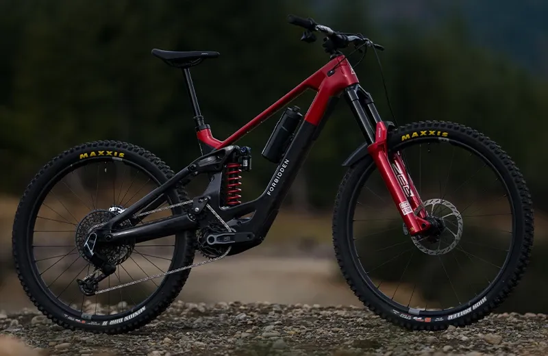 Forbidden Dreadnought E T1 electric mountain bike side profile in the wild