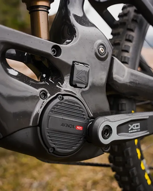 Forbidden Druid E Avinox M2S motor and lower frame detail