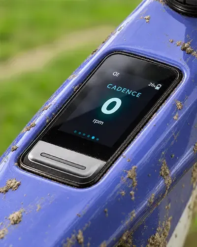 RideControl Go Lux top-tube display showing cadence