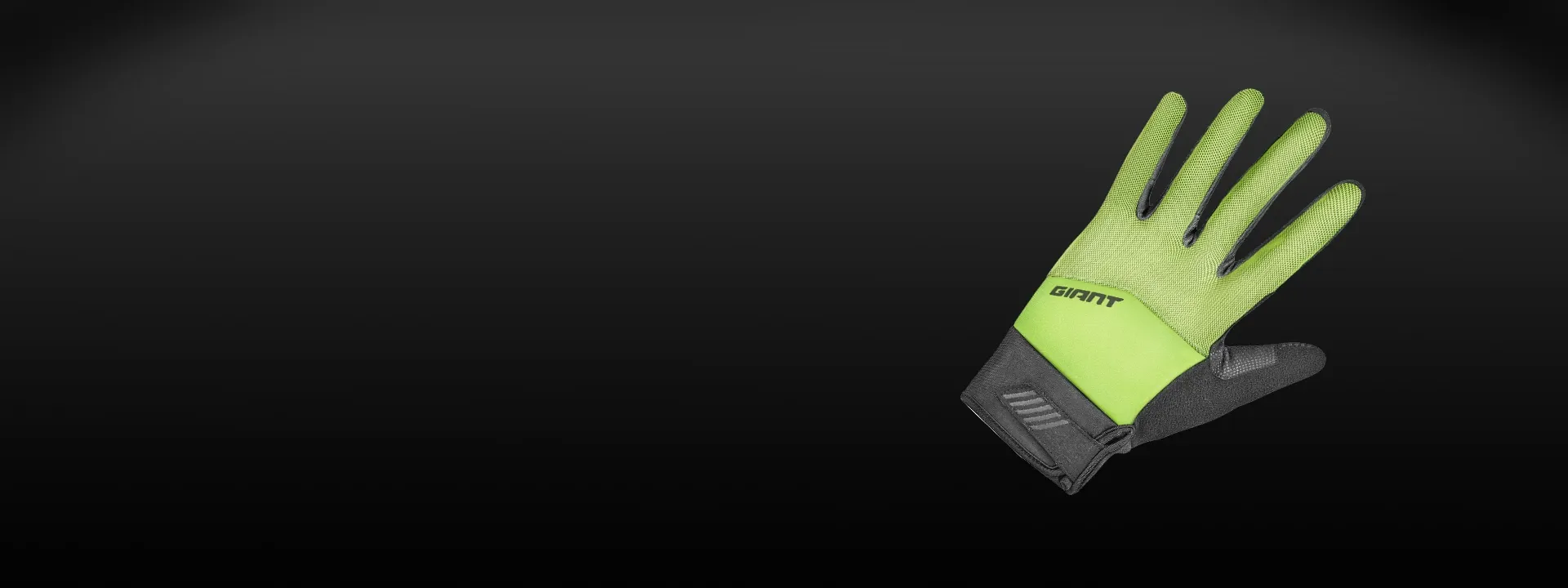 Cyclist wearing Giant gloves on a mixed terrain ride