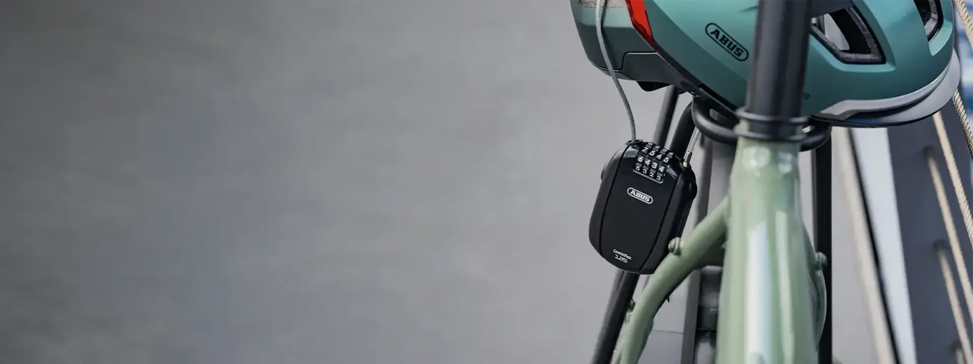 Combination bike lock attached to a bicycle