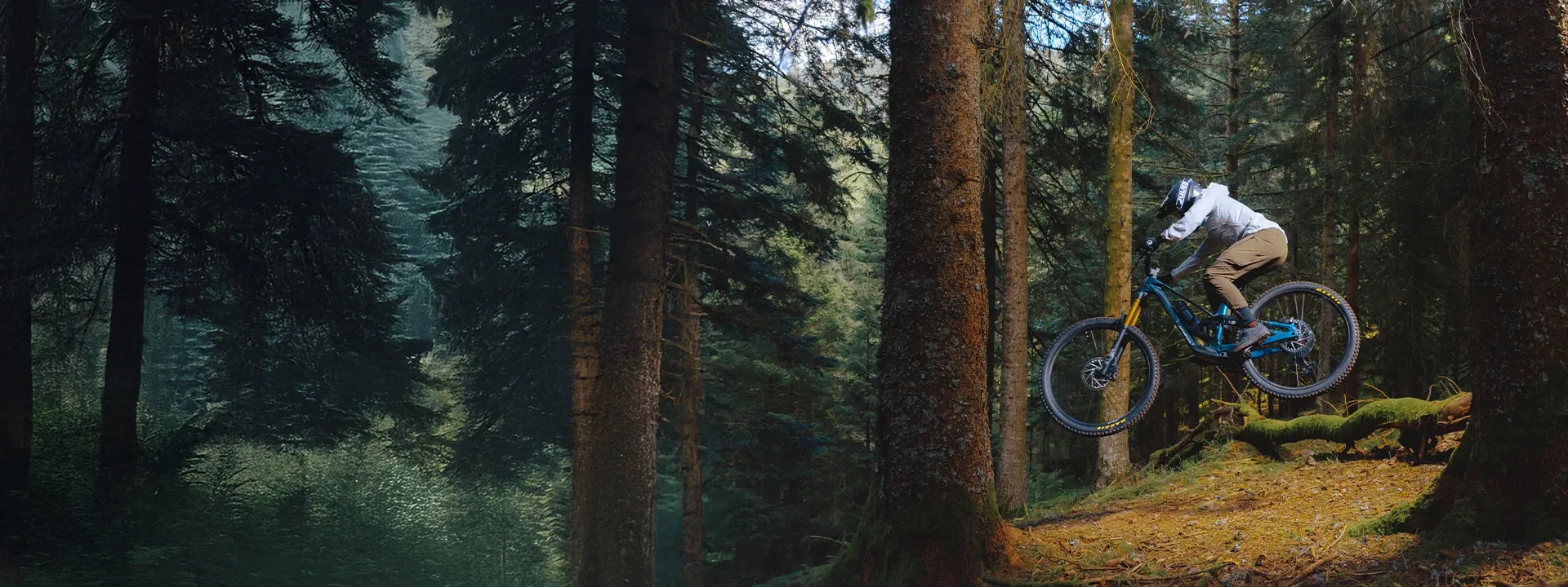 Enduro mountain bike riding steep technical terrain