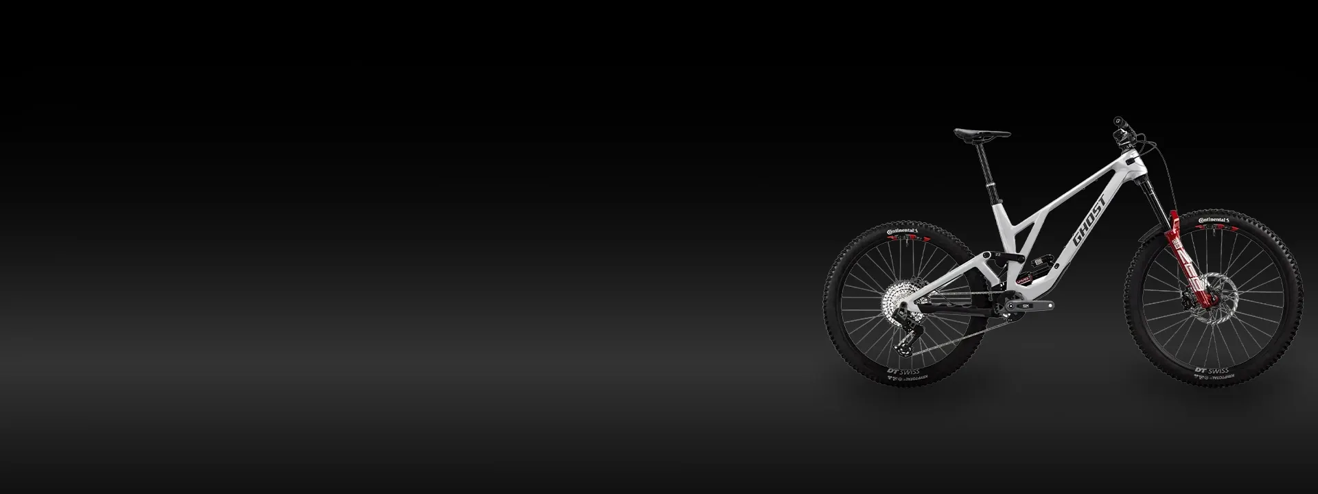 Ghost Poacha freeride mountain bike on steep technical terrain