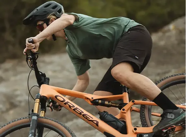 Rider wearing MTB shorts