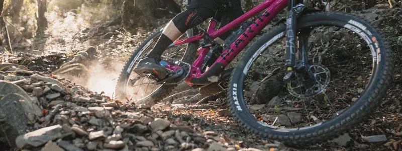 Clipless MTB pedals on a marin mountain bike
