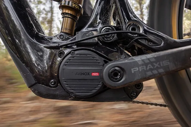 Pivot Shuttle AMP'd Avinox M2s motor detail in motion