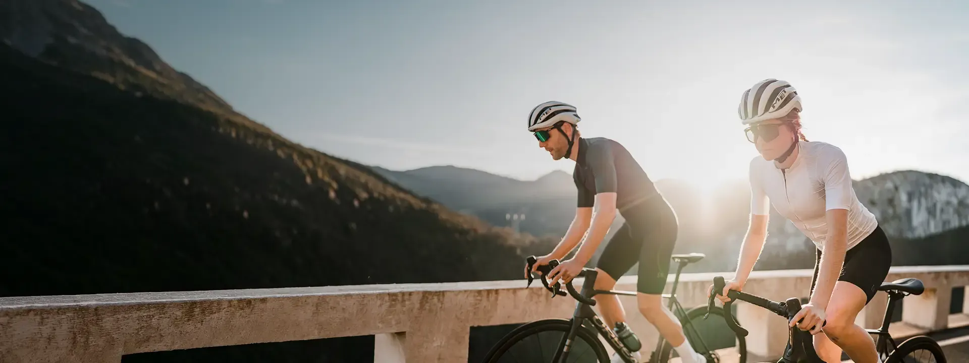 Road cyclist wearing a short sleeve jersey on a warm weather ride