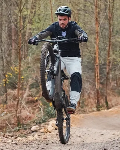 Turbo Levo Evo manual on a trail