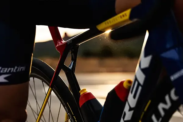 Close-up of the Trek Madone IsoFlow opening below the saddle
