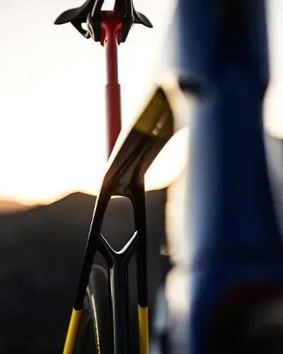Close-up of the IsoFlow feature on a Trek Madone frame