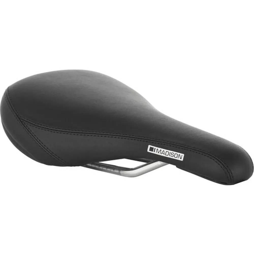 uPRISE Bikes Madison Flux Junior Saddle - 130mm x 240mm - Black | Price match, 365 day return s, 18-Month Warranty, Finance Available & Free UK Delivery