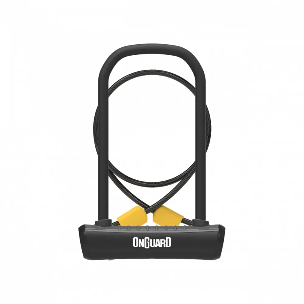 uPRISE Bikes Onguard OnGuard Neon U-Lock + Extender Cable - Black - 230 x 115 x 11mm | Price match, 365 day return s, 18-Month Warranty, Finance Available & Free UK Delivery