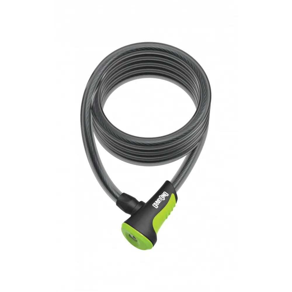 uPRISE Bikes Onguard OnGuard Neon Coil Cable Lock - Black/Green - 180cm x 12mm | Price match, 365 day return s, 18-Month Warranty, Finance Available & Free UK Delivery