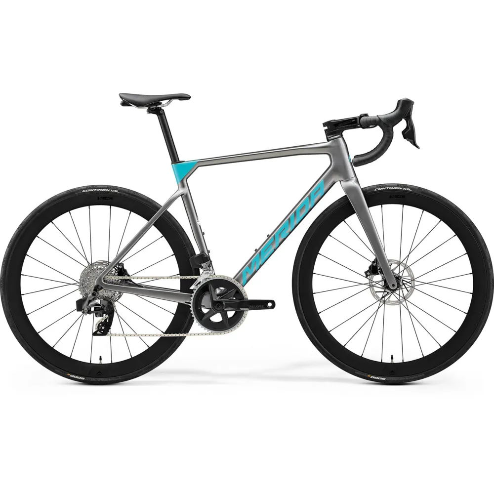 uPRISE Bikes Merida Scultura 7000 2024 Carbon Road Race Bike - Grey/Teal | Price match, 365 day return s, 18-Month Warranty, Finance Available & Free UK Delivery