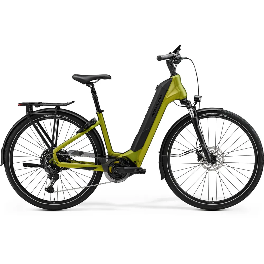 uPRISE Bikes Merida eSpresso City 575 EQ 2024 Electric Hybrid Bike - Green/Black | Price match, 365 day return s, 18-Month Warranty, Finance Available & Free UK Delivery