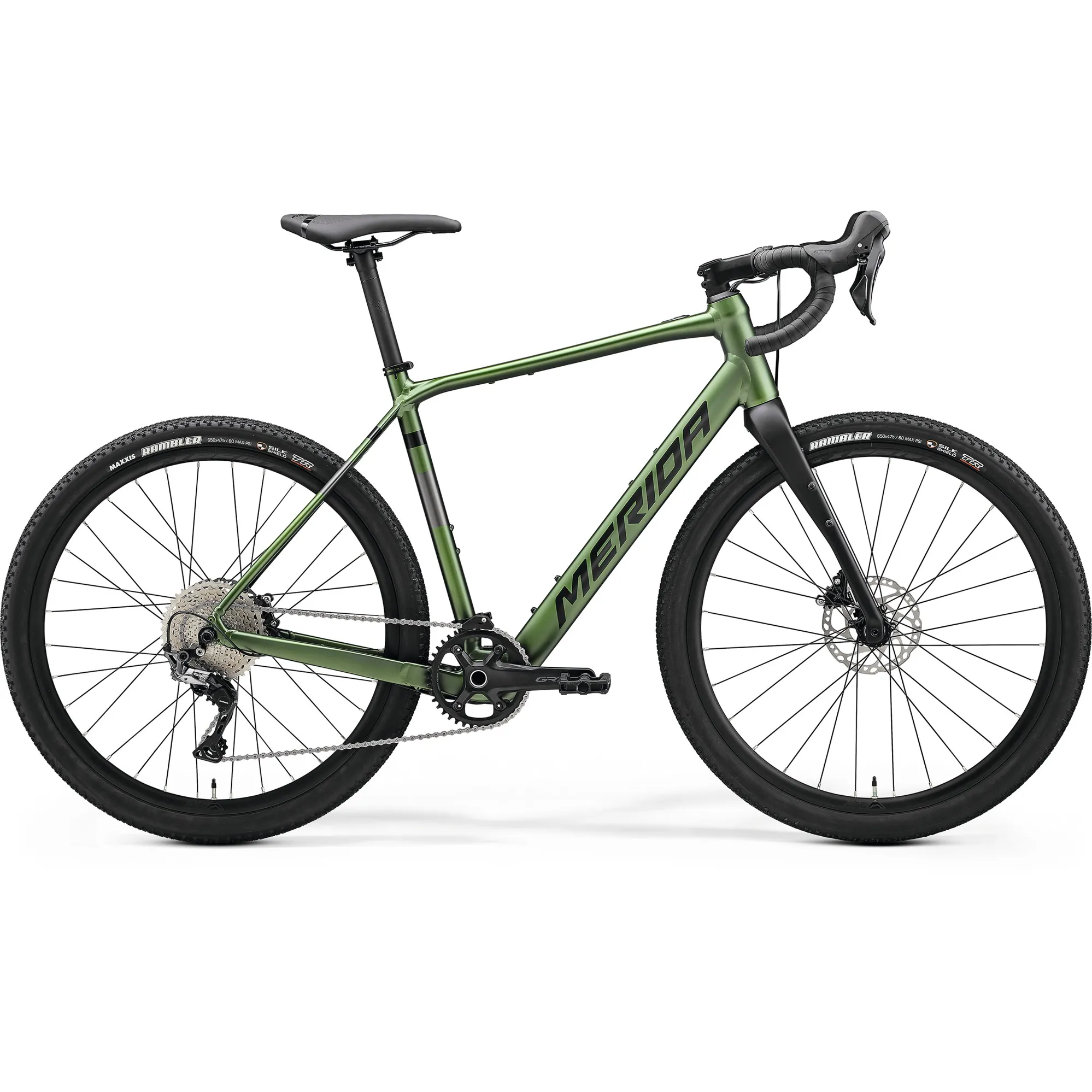 Merida eSilex 600 2024 Electric Gravel Road Bike Black Green