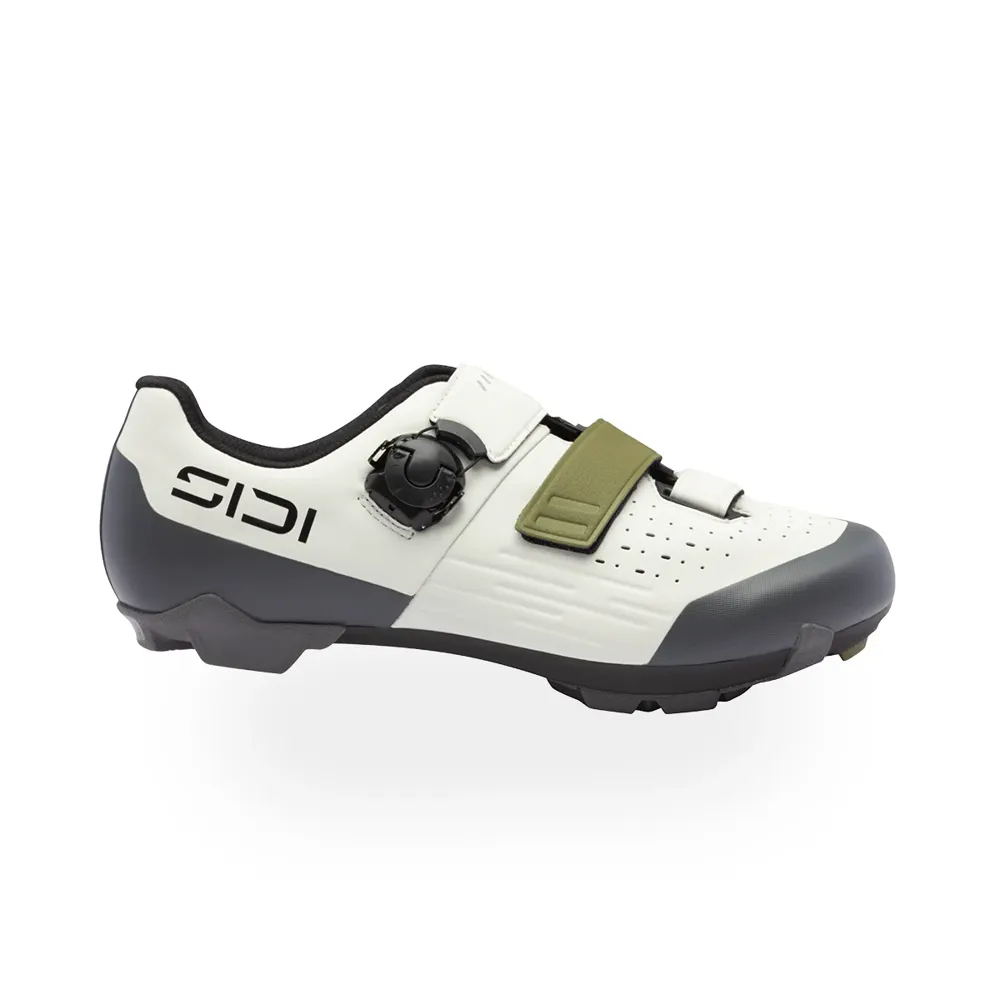 uPRISE Bikes Sidi Silvis XC Gravel Shoes - Ice White/Olive Green | Price match, 365 day return s, 18-Month Warranty, Finance Available & Free UK Delivery