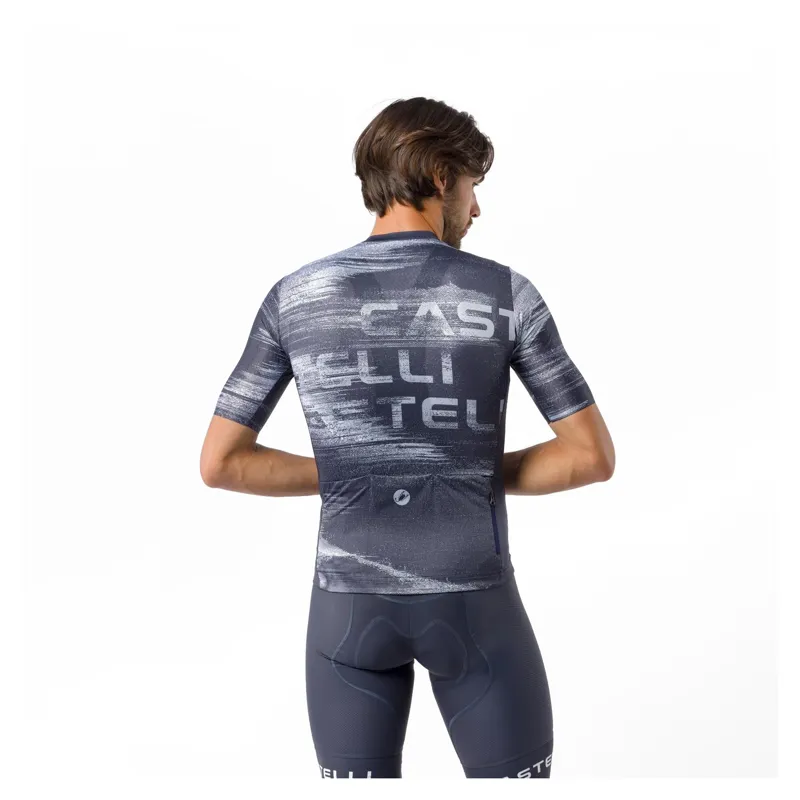 Castelli Stratus Logo Men's Short Sleeve Jersey - Twilight Blue/Winter Sky-1