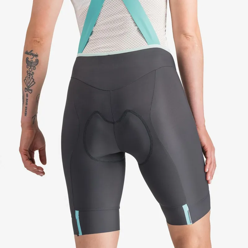 Castelli Prima 2 DT Women's Bib Shorts - Dark Grey/Pool Blue-4