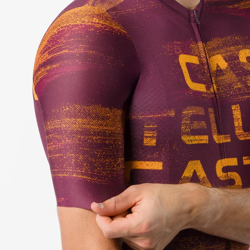 Castelli Stratus Logo Men's Short Sleeve Jersey - Bordeaux/Winter Sky-4