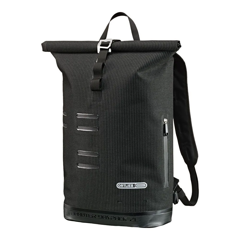 uPRISE Bikes Ortlieb Commuter Daypack Hi-Viz Backpack - 21 Litre - Black Reflective | Price match, 365 day return s, 18-Month Warranty, Finance Available & Free UK Delivery