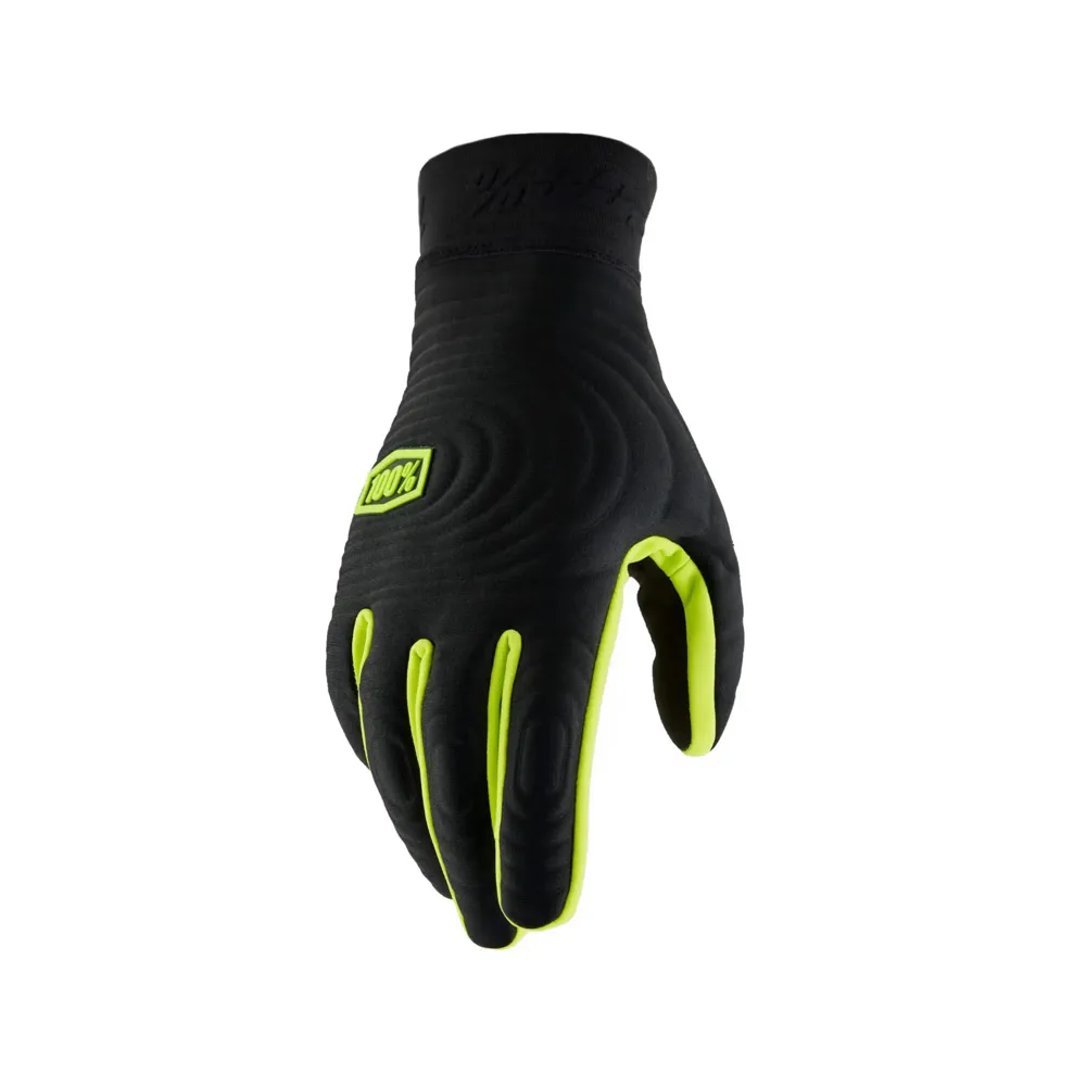 uPRISE Bikes 100 Percent Brisker Xtreme Long Finger Gloves - Fluo Yellow/ Black | Price match, 365 day return s, 18-Month Warranty, Finance Available & Free UK Delivery