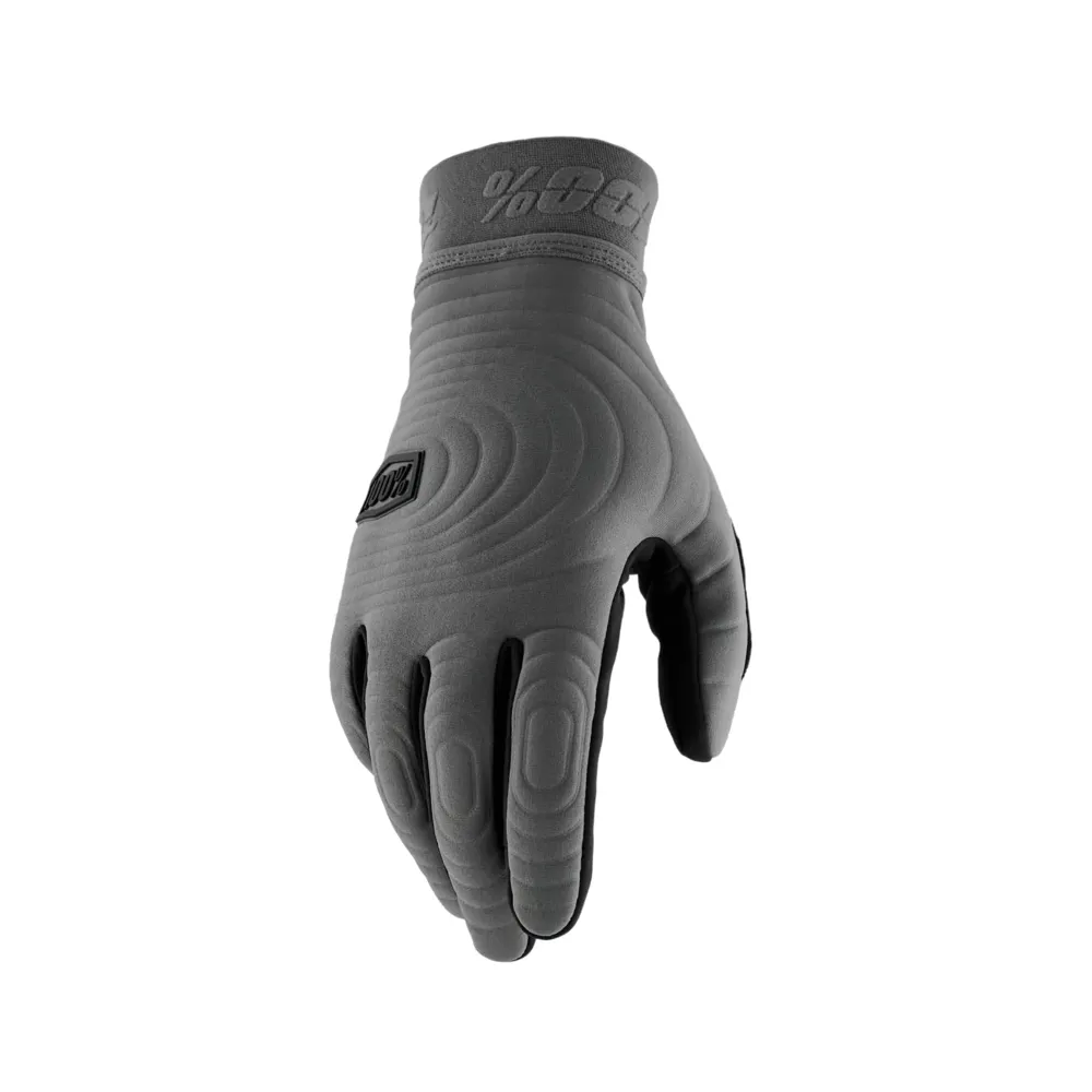 uPRISE Bikes 100 Percent Brisker Xtreme Long Finger Gloves - Charcoal | Price match, 365 day return s, 18-Month Warranty, Finance Available & Free UK Delivery