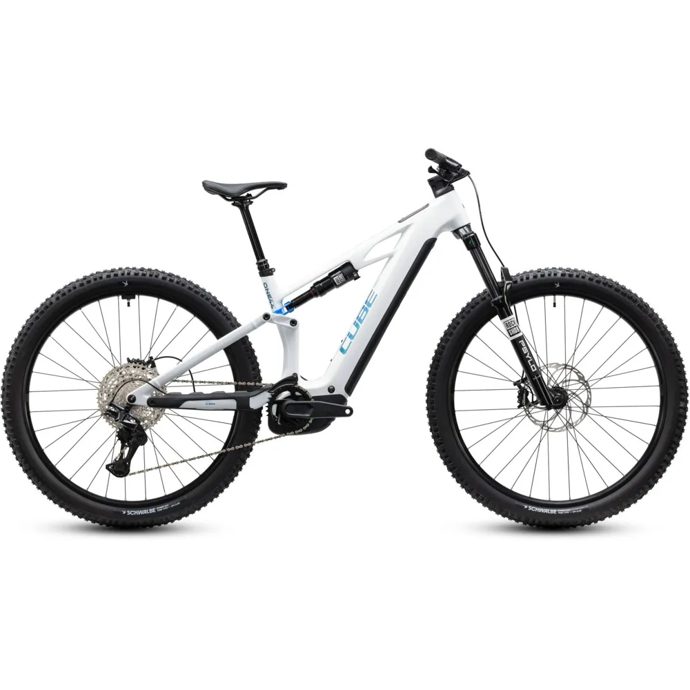 uPRISE Bikes Cube Stereo Hybrid One44 HPC Pro 800 2027 Electric MTB -White/Blue | Price match, 365 day returns, 18-Month Warranty, Finance Available & Free UK Delivery