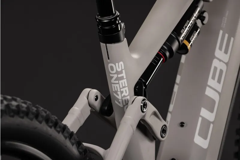 Cube Stereo Hybrid One77 HPC Race 800wh 2027 Electric MTB - Oat Grey-3
