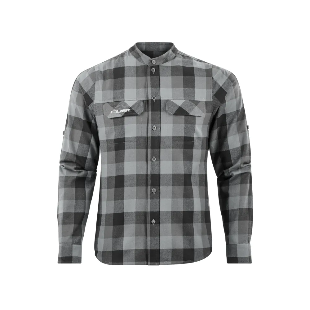 uPRISE Bikes Cube Long Sleeve Work Shirt - Grey Check | Price match, 365 day return s, 18-Month Warranty, Finance Available & Free UK Delivery