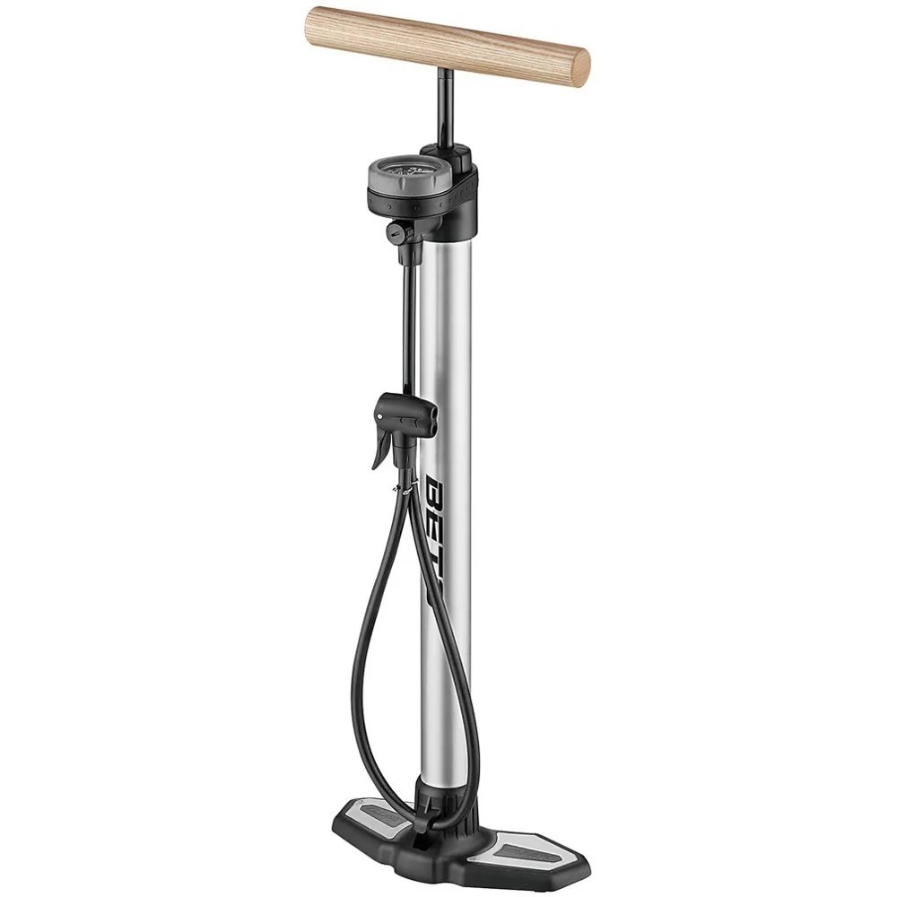 uPRISE Bikes Beto MP153AGW Alloy Track Pump with Gauge and Wooden Handle | Price match, 365 day return s, 18-Month Warranty, Finance Available & Free UK Delivery