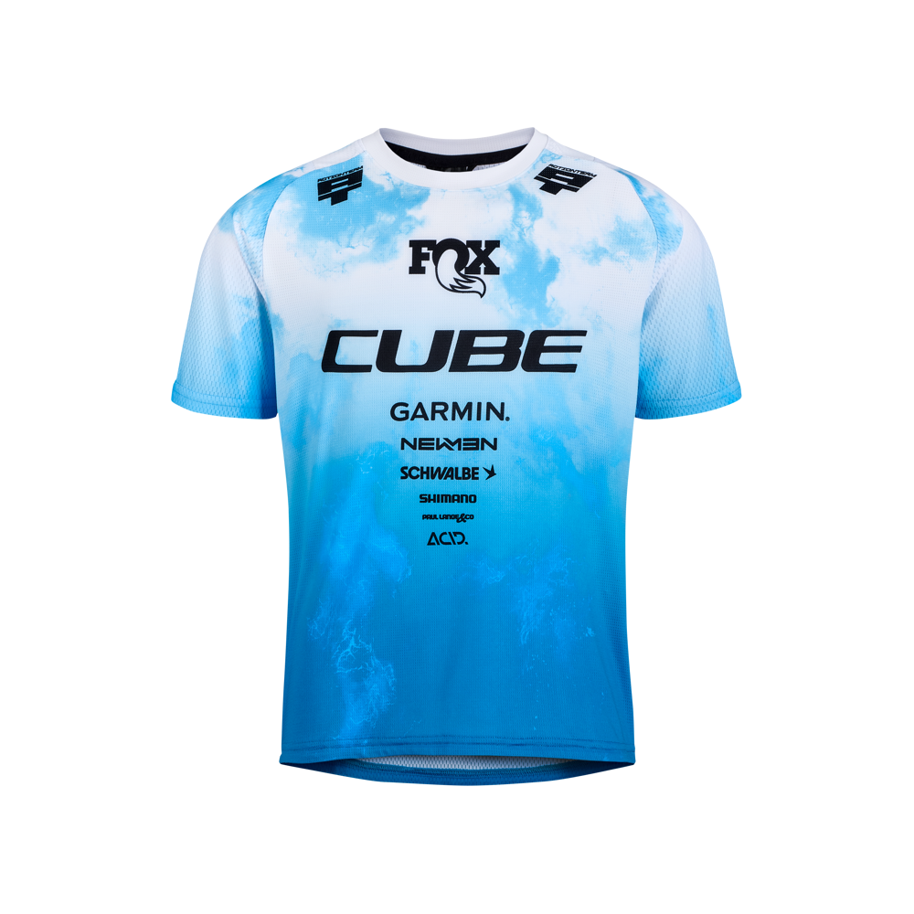 uPRISE Bikes Cube Rookie X ActionTeam Short Sleeve MTB Kids Jersey - Topas Blue | Price match, 365 day returns, 18-Month Warranty, Finance Available & Free UK Delivery