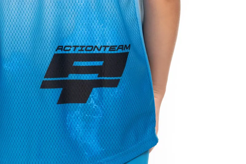 Cube Rookie X ActionTeam Short Sleeve MTB Kids Jersey - Topas Blue-5
