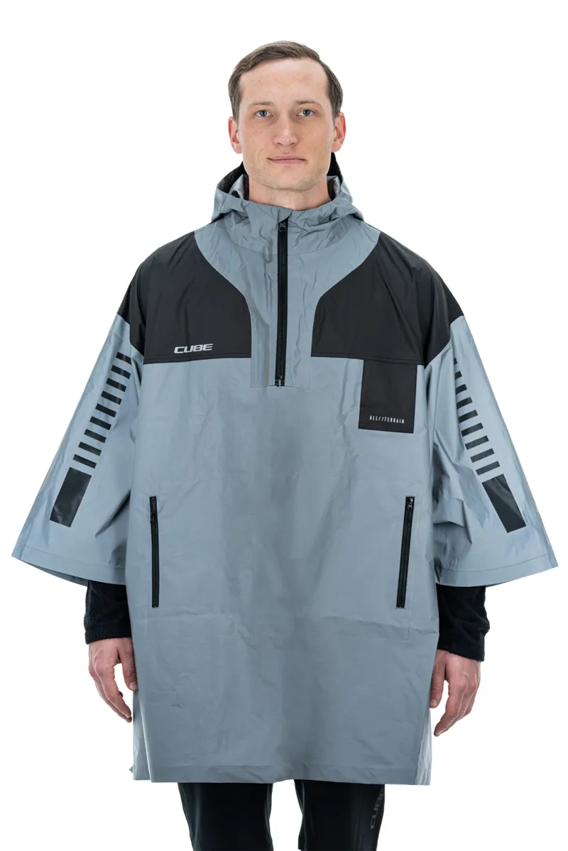 Cube Gravel ATX Utility Poncho - Safety Silver/Grey-1