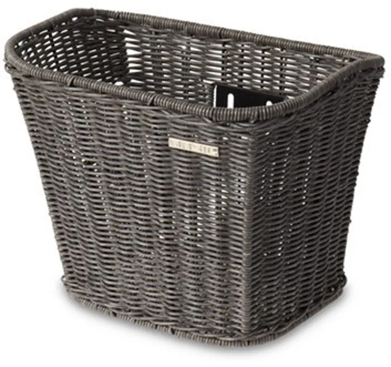 Basil BaSimply II Rattan Look Front Basket - Grey - 37cm x 25cm x 29cm