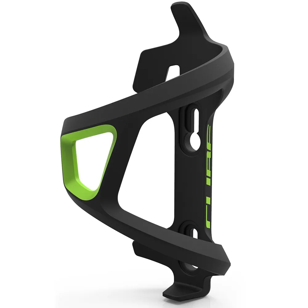 uPRISE Bikes Cube HPP Left-Hand Sidecage Bottle Cage - Black/Green | Price match, 365 day return s, 18-Month Warranty, Finance Available & Free UK Delivery