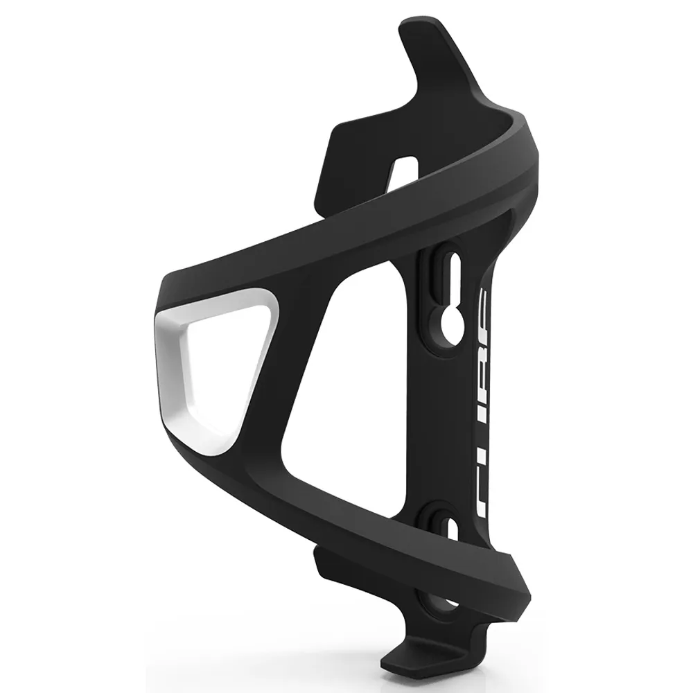 uPRISE Bikes Cube HPP Left-Hand Sidecage Bottle Cage - Black/White | Price match, 365 day return s, 18-Month Warranty, Finance Available & Free UK Delivery