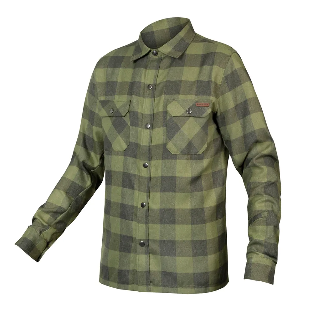 uPRISE Bikes Endura Hummvee Men's Flannel Shirt - Bottle Green | Price match, 365 day return s, 18-Month Warranty, Finance Available & Free UK Delivery