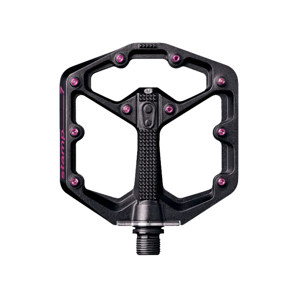 uPRISE Bikes Crank Brothers Stamp 7 MTB Flat Pedals - Black/Pink | Price match, 365 day return s, 18-Month Warranty, Finance Available & Free UK Delivery