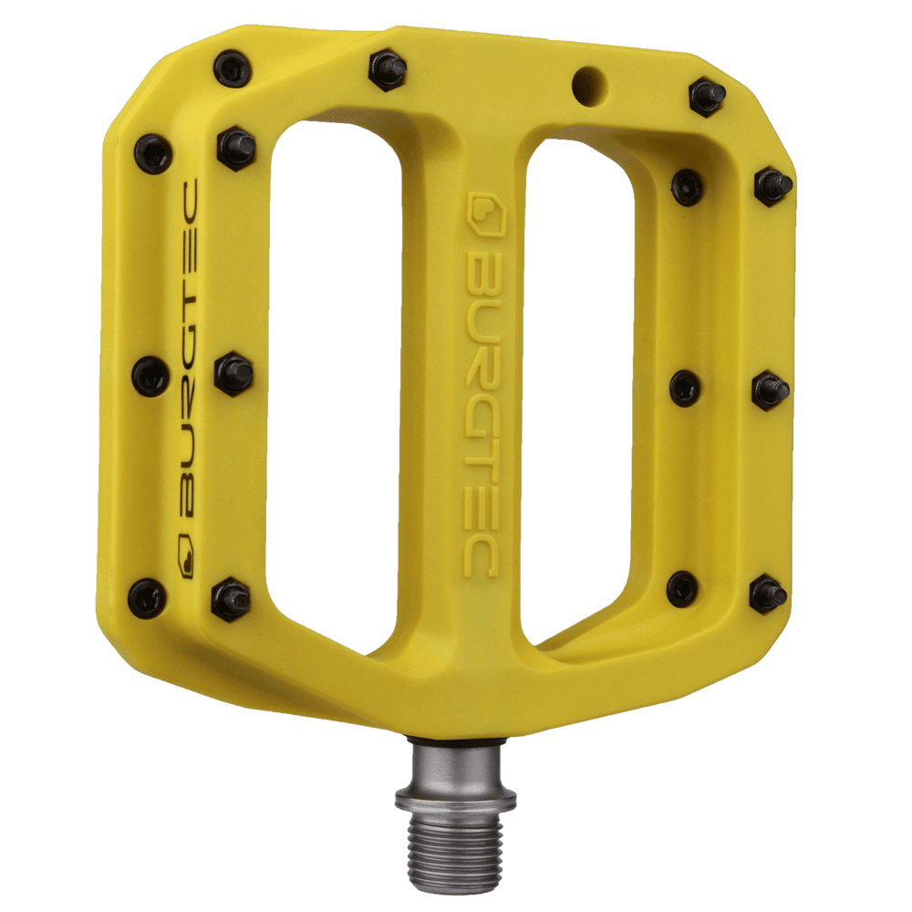 uPRISE Bikes Burgtec MK4 Composite Flat MTB Pedals - Electric Yellow | Price match, 365 day return s, 18-Month Warranty, Finance Available & Free UK Delivery
