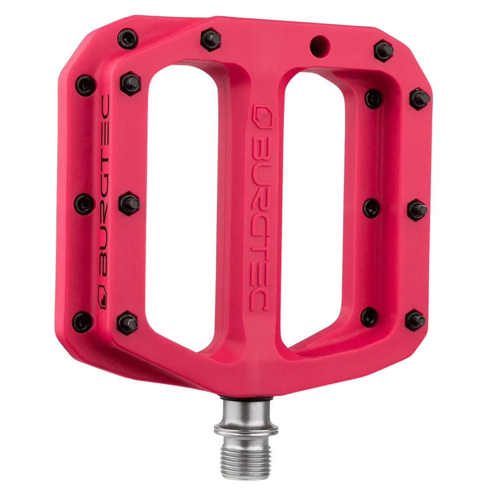 uPRISE Bikes Burgtec MK4 Composite Flat MTB Pedals - Toxic Barbie Pink | Price match, 365 day return s, 18-Month Warranty, Finance Available & Free UK Delivery