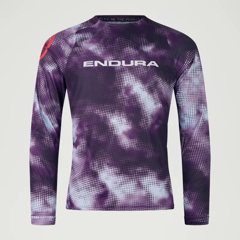 Endura Pixel Cloud LTD Men's Long Sleeve Jersey - Thistle