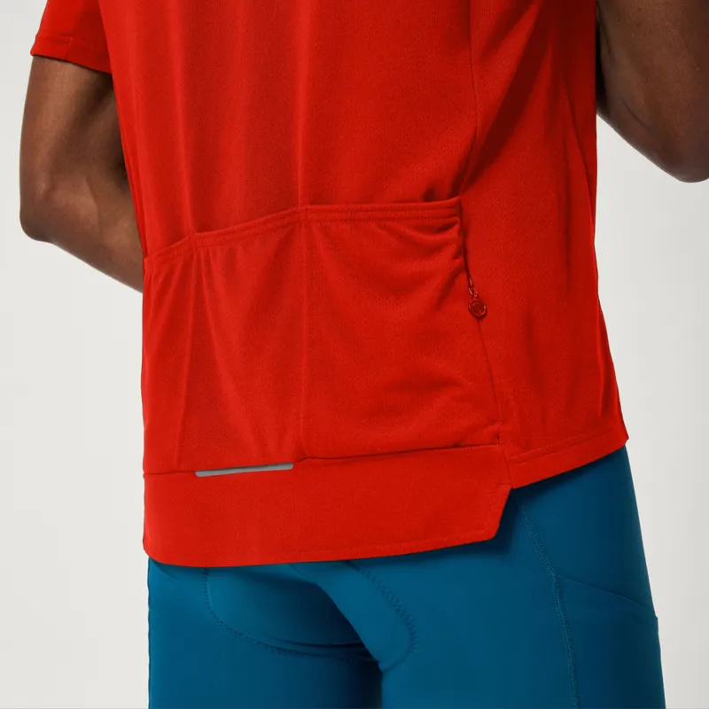 Endura Loop Men's Zipped Short Sleeve Jersey - Flame Red-3