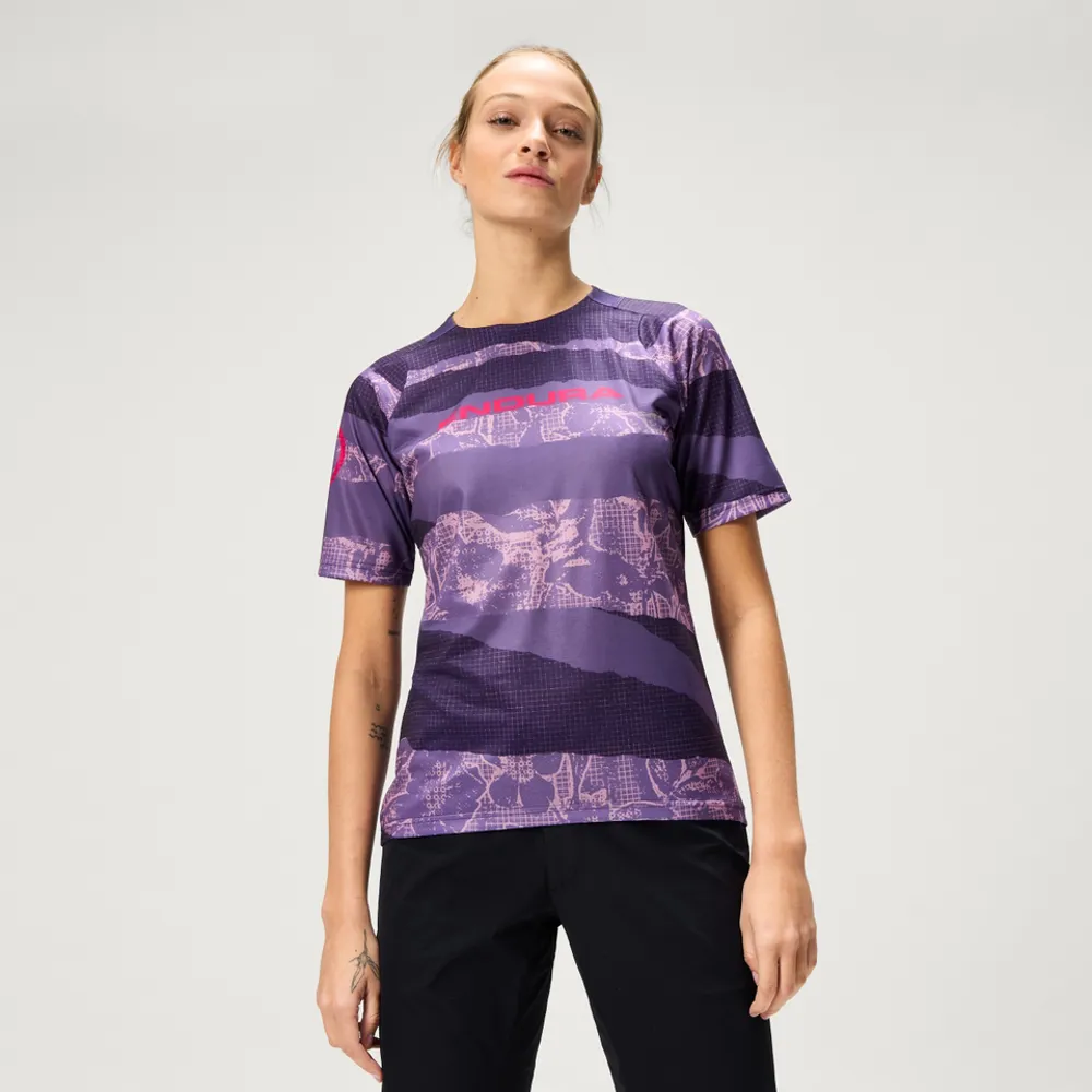uPRISE Bikes Endura Patchwork Print LTD Women's Short Sleeve Jersey - Bramble | Price match, 365 day return s, 18-Month Warranty, Finance Available & Free UK Delivery
