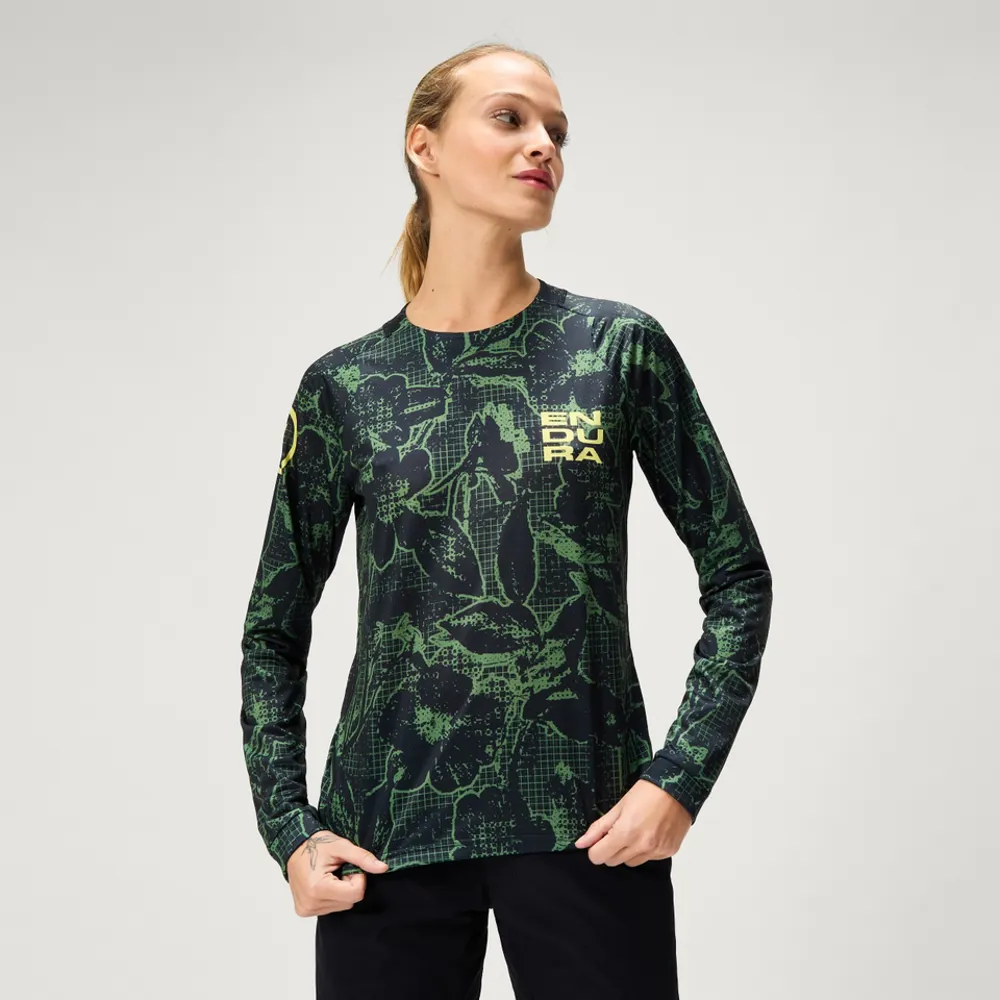 uPRISE Bikes Endura Floral LTD Print Women's Long Sleeve Jersey - Black | Price match, 365 day return s, 18-Month Warranty, Finance Available & Free UK Delivery