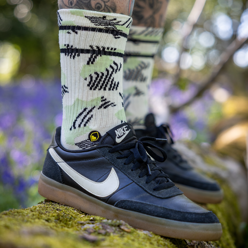 Burgtec Everyday Crew Patterned Sock - Snazzy Sage-4