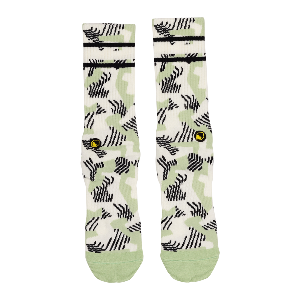 uPRISE Bikes Burgtec Everyday Crew Patterned Sock - Snazzy Sage | Price match, 365 day returns, 18-Month Warranty, Finance Available & Free UK Delivery