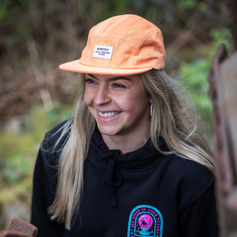 Burgtec Arcade Five Panel Cap - Sherbet Orange-6