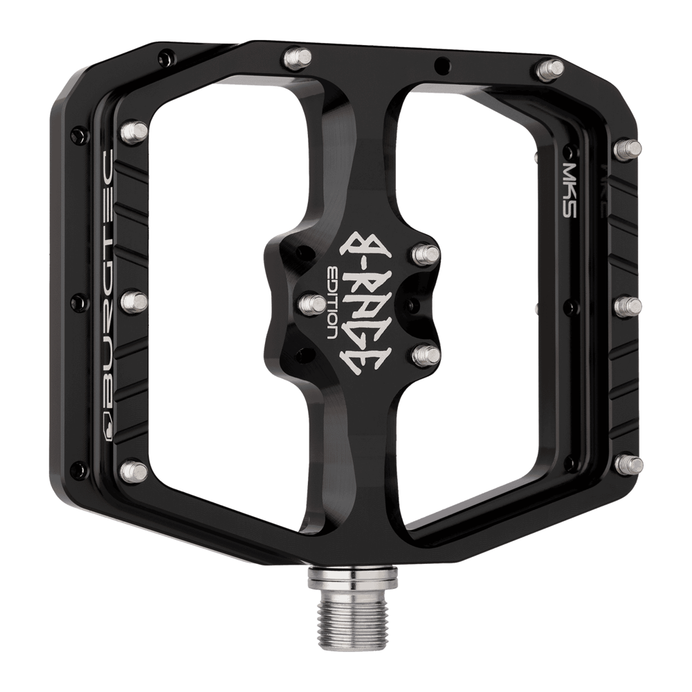 uPRISE Bikes Burgtec Penthouse MK5 B-Rage Edition Flat MTB Pedals - Burgtec Black | Price match, 365 day return s, 18-Month Warranty, Finance Available & Free UK Delivery