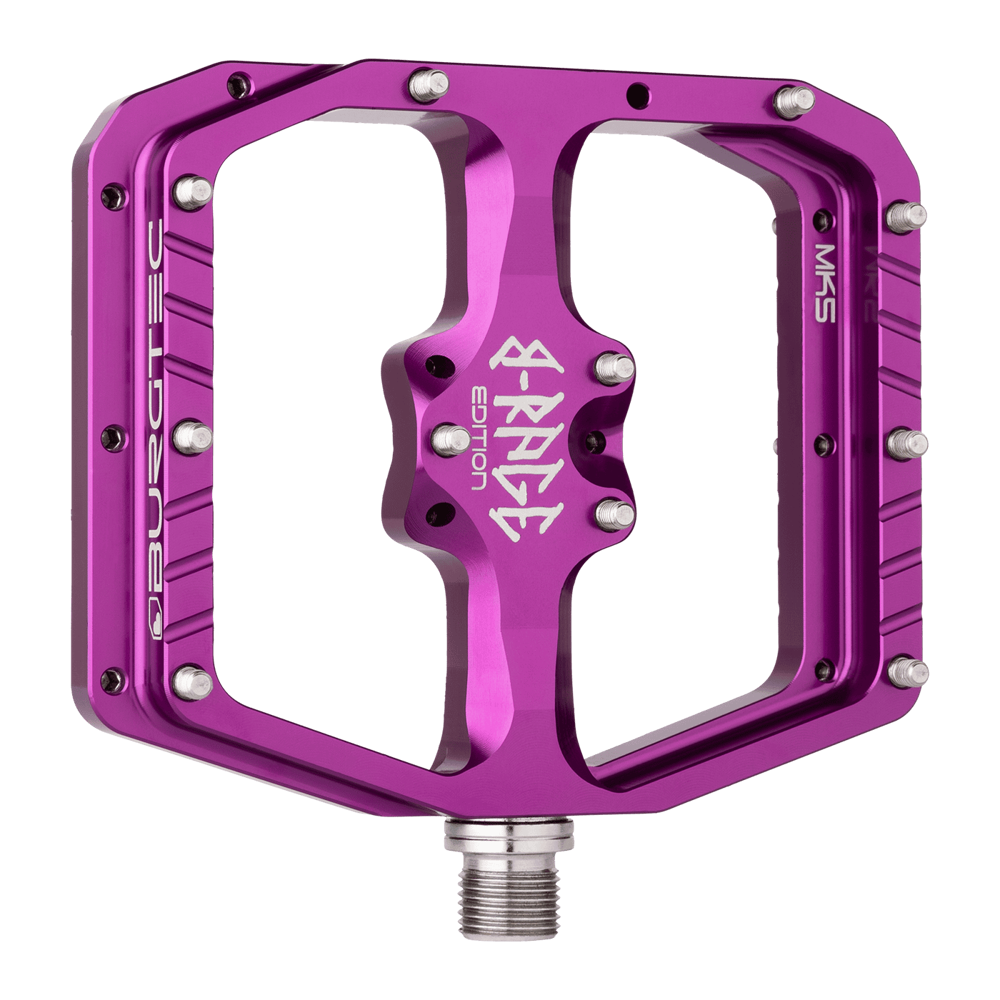 uPRISE Bikes Burgtec Penthouse MK5 B-Rage Edition Flat MTB Pedals - Purple Rain | Price match, 365 day return s, 18-Month Warranty, Finance Available & Free UK Delivery